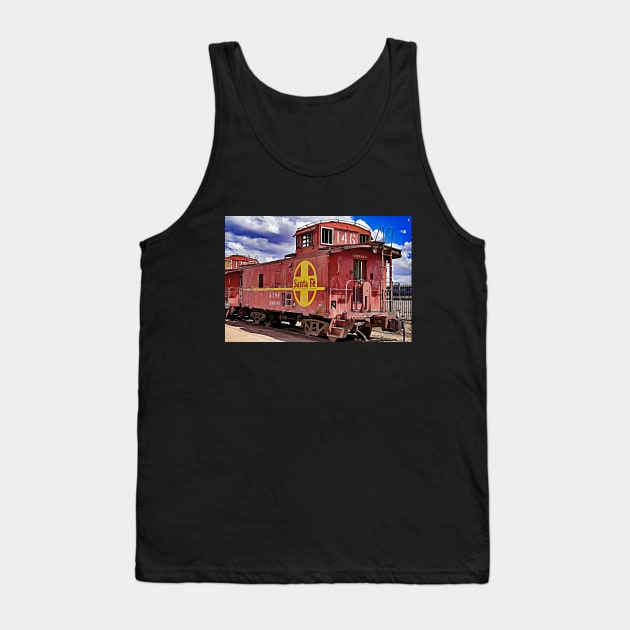 Vintage Santa Fe Railway Caboose Tank Top by LarryNaderPhoto